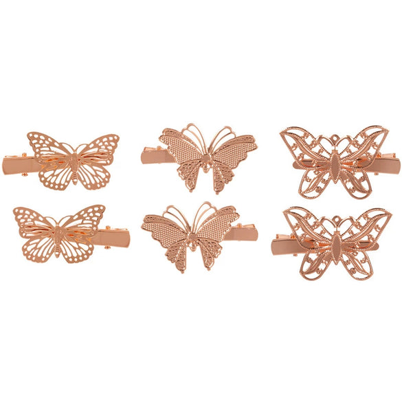 Metal Butterfly Hairpin Electroplated Women's Retro Creative Hair Accessories