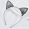 Metal Cat Ear Hairband Headwear For Women Electroplated Animal Style