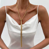 Metal Chain Geometric Knotted Tassel Necklace For Women With Electroplating