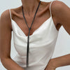 Metal Chain Geometric Knotted Tassel Necklace For Women With Electroplating