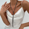 Metal Chain Geometric Knotted Tassel Necklace For Women With Electroplating