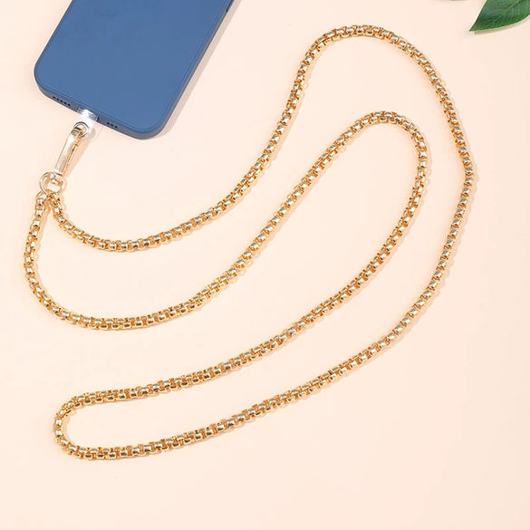 Metal Chain Mobile Phone Slung Chain With Clip Antifall Mobile Phone Lanyard Unisex Electroplating