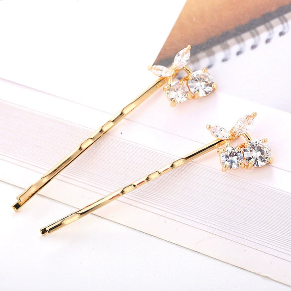 Metal Cherry Hair Accessories For Women Cute Style Electroplated One Word Clip