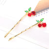 Metal Cherry Hair Accessories For Women Cute Style Electroplated One Word Clip