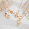Metal Clavicle Necklace With Conch Shell Imitation Pearl Seahorse Tortoise Animal Zodiac Geometric Electroplated Design