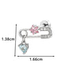 Metal Clip Heart Pendant Cartilage Earrings For Women With Zirconia Fashion Style