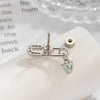 Metal Clip Heart Pendant Cartilage Earrings For Women With Zirconia Fashion Style