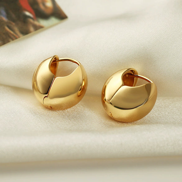 Metal Cold Style Asymmetrical Geometric Microinlay Copper Earrings For Women