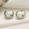 Metal Cold Style Asymmetrical Geometric Microinlay Copper Earrings For Women