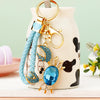 Metal Crab Shaped Keychain With Diamond Encrustment Pastoral Style For Female