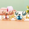 Metal Crab Shaped Keychain With Diamond Encrustment Pastoral Style For Female