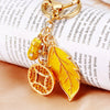 Metal Crab Shaped Keychain With Diamond Encrustment Pastoral Style For Female