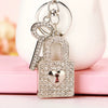 Metal Crab Shaped Keychain With Diamond Encrustment Pastoral Style For Female