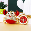 Metal Crab Shaped Keychain With Diamond Encrustment Pastoral Style For Female