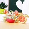 Metal Crab Shaped Keychain With Diamond Encrustment Pastoral Style For Female