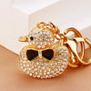 Metal Creative Rhinestone Cute Big Yellow Duck Shape Car Key Chain Women's Bag Pendant