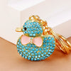 Metal Creative Rhinestone Cute Big Yellow Duck Shape Car Key Chain Women's Bag Pendant