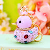 Metal Creative Rhinestone Cute Big Yellow Duck Shape Car Key Chain Women's Bag Pendant