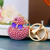 Metal Creative Rhinestone Cute Big Yellow Duck Shape Car Key Chain Women's Bag Pendant