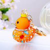 Metal Creative Rhinestone Cute Big Yellow Duck Shape Car Key Chain Women's Bag Pendant