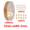 Metal Cross Chain With Lobster Buckle Opening Ring Electroplated Geometric Jewelry Accessories For Diy Handmade Necklace Bracelet