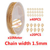 Metal Cross Chain With Lobster Buckle Opening Ring Electroplated Geometric Jewelry Accessories For Diy Handmade Necklace Bracelet