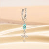 Metal Cross Pendant Tassel Earrings With Zirconia For Women