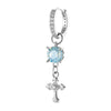 Metal Cross Pendant Women's Earrings With Austrian Round Diamond And Zirconia