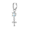 Metal Cross Pendant Women's Earrings With Austrian Round Diamond And Zirconia