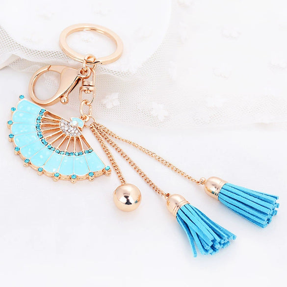 Metal Crown Flower Keychain For Women's Bags Creative Rhinestone Key Chain As Small Gift