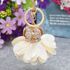 Metal Crown Flower Keychain For Women's Bags Creative Rhinestone Key Chain As Small Gift