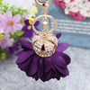 Metal Crown Flower Keychain For Women's Bags Creative Rhinestone Key Chain As Small Gift