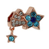 Metal Crystal Star Beaded Pendant Diy Loose Beads Jewelry Accessories With Totem Pattern And Electroplating Process