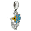 Metal Crystal Star Beaded Pendant Diy Loose Beads Jewelry Accessories With Totem Pattern And Electroplating Process