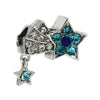 Metal Crystal Star Beaded Pendant Diy Loose Beads Jewelry Accessories With Totem Pattern And Electroplating Process
