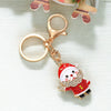 Metal Cute Snowman Elk Santa Claus Car Keychain Bag Pendant Key Ring Christmas Gift For Men And Women