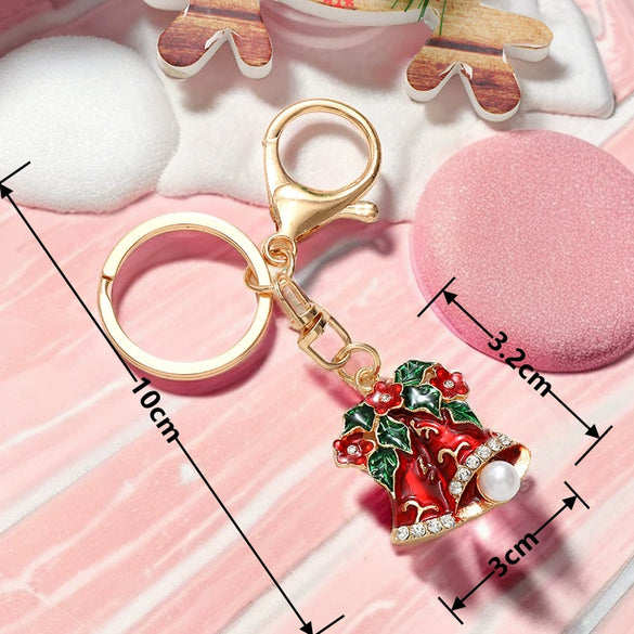 Metal Cute Snowman Elk Santa Claus Car Keychain Bag Pendant Key Ring Christmas Gift For Men And Women