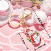 Metal Cute Snowman Elk Santa Claus Car Keychain Bag Pendant Key Ring Christmas Gift For Men And Women