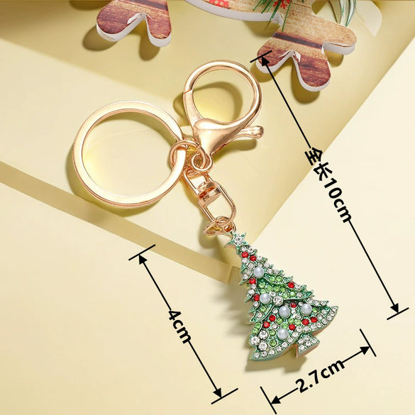 Metal Cute Snowman Elk Santa Claus Car Keychain Bag Pendant Key Ring Christmas Gift For Men And Women