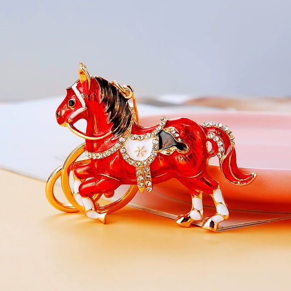 Metal Cute Style Horse Shape Keychain For Women