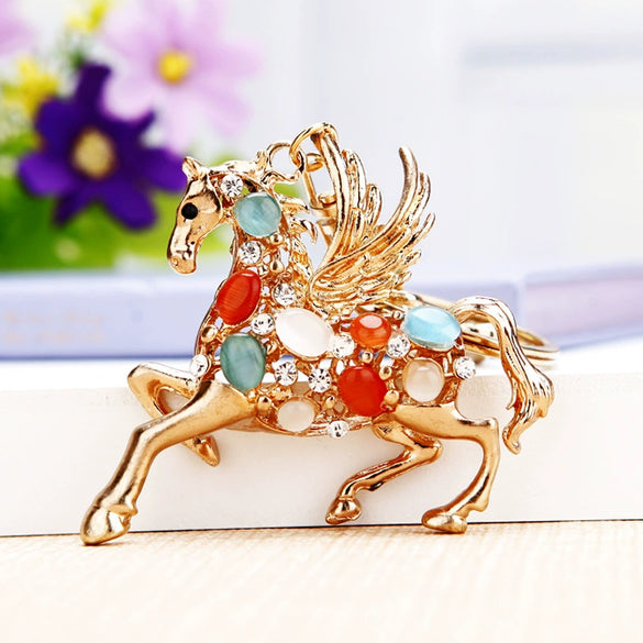 Metal Cute Style Horse Shape Keychain For Women