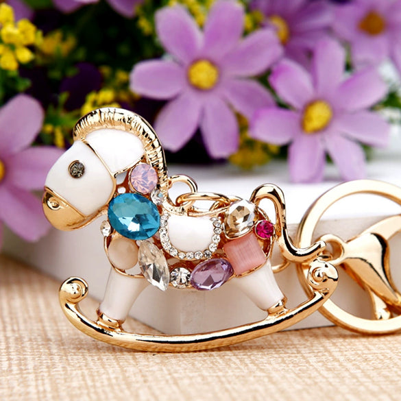 Metal Cute Style Horse Shape Keychain For Women
