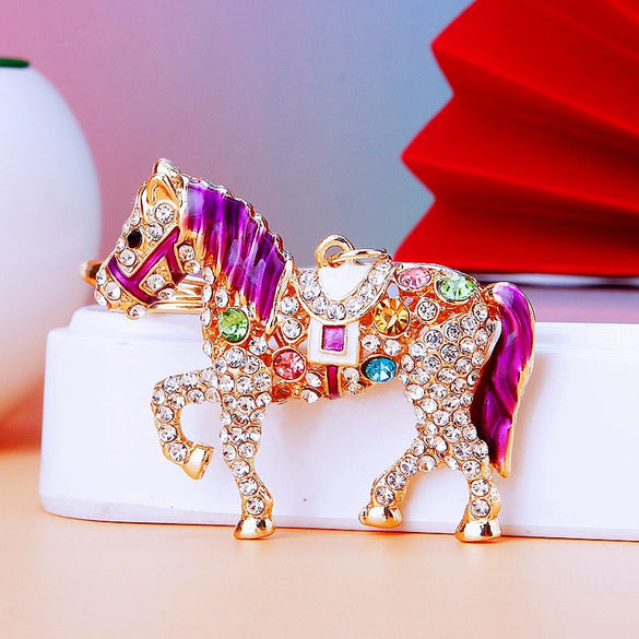 Metal Cute Style Horse Shape Keychain For Women