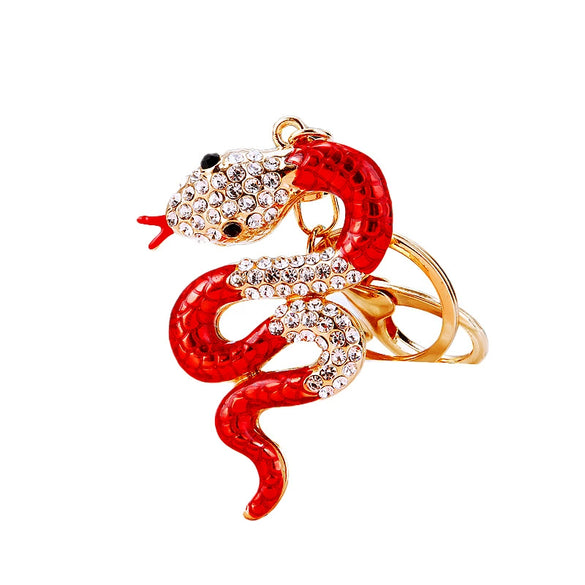 Metal Cute Zodiac Snake Car Keychain For Women Diamondencrusted Bag Pendant Mascot Gift