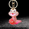 Metal Cute Zodiac Snake Car Keychain For Women Diamondencrusted Bag Pendant Mascot Gift