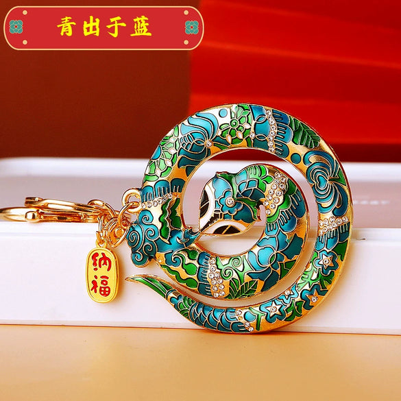 Metal Cute Zodiac Snake Car Keychain For Women Diamondencrusted Bag Pendant Mascot Gift