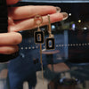 Metal Diamondencrusted Geometric Long Tassel Women's Earrings