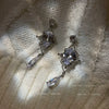 Metal Diamondencrusted Geometric Long Tassel Women's Earrings