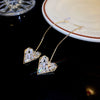 Metal Diamondencrusted Geometric Long Tassel Women's Earrings