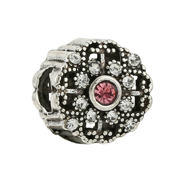 Metal Diamondencrusted Loose Beads Beaded Pendant Bracelet Necklace Jewelry Accessories With Electroplating And Totem Pattern